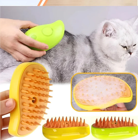 3 in 1 Electric Steam Brush Grooming tool Shedding Sprays Massage Combs