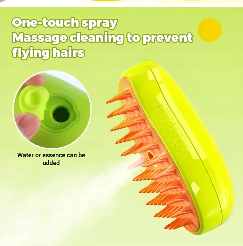 3 in 1 Electric Steam Brush Grooming tool Shedding Sprays Massage Combs