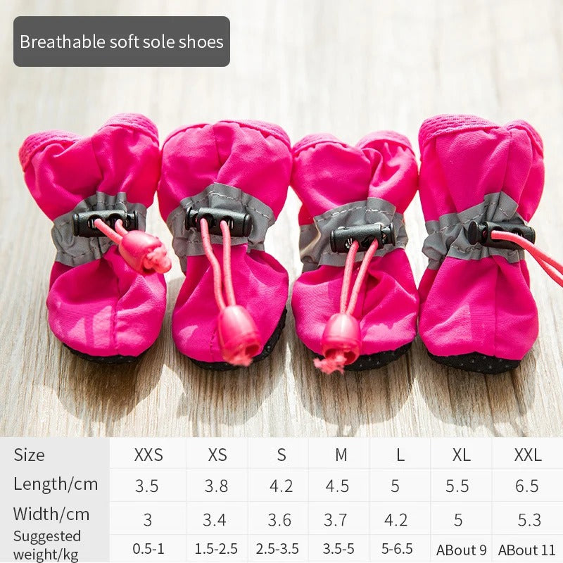 4pcs/set Waterproof Pet Dog Shoes Anti-slip Rain Boots Footwear for Small Cats Dogs Puppy Dog Pet Booties Pet Paw Accessories Dog Shoes for Hot Pavement Boots & Paw Protectors for Summer