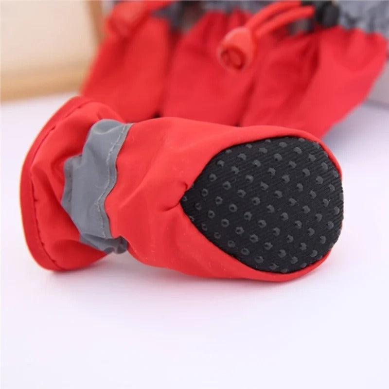 4pcs/set Waterproof Pet Dog Shoes Anti-slip Rain Boots Footwear for Small Cats Dogs Puppy Dog Pet Booties Pet Paw Accessories Dog Shoes for Hot Pavement Boots & Paw Protectors for Summer