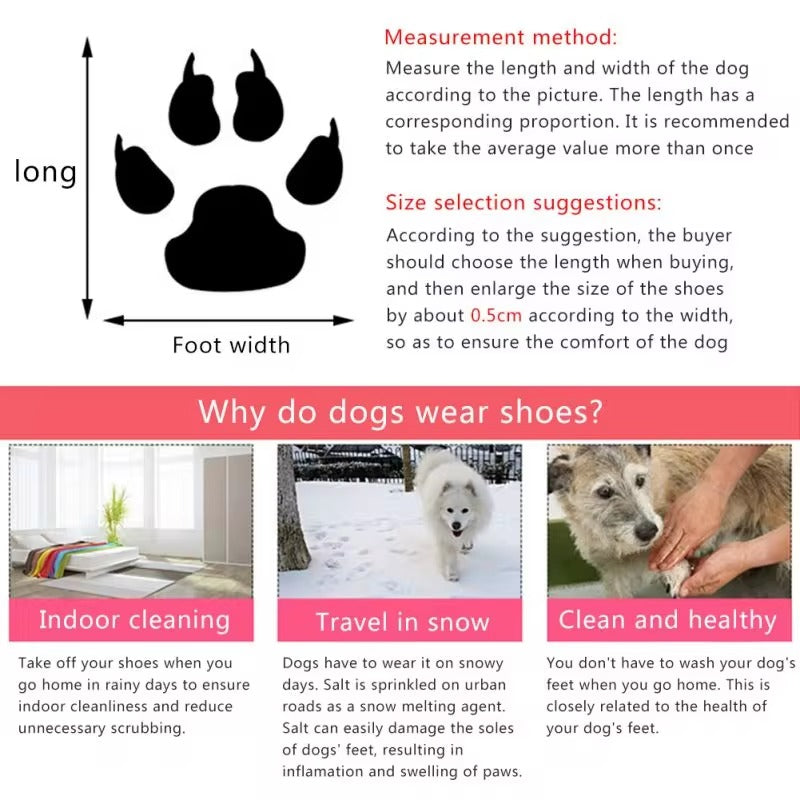 4pcs/set Waterproof Winter Canvas Pet Dog Shoes Anti-slip Rain Snow Boots Thick For Small Cats Puppy Chihuahua Socks Booties Dog Shoes for Hot Pavement Boots & Paw Protectors for Summer