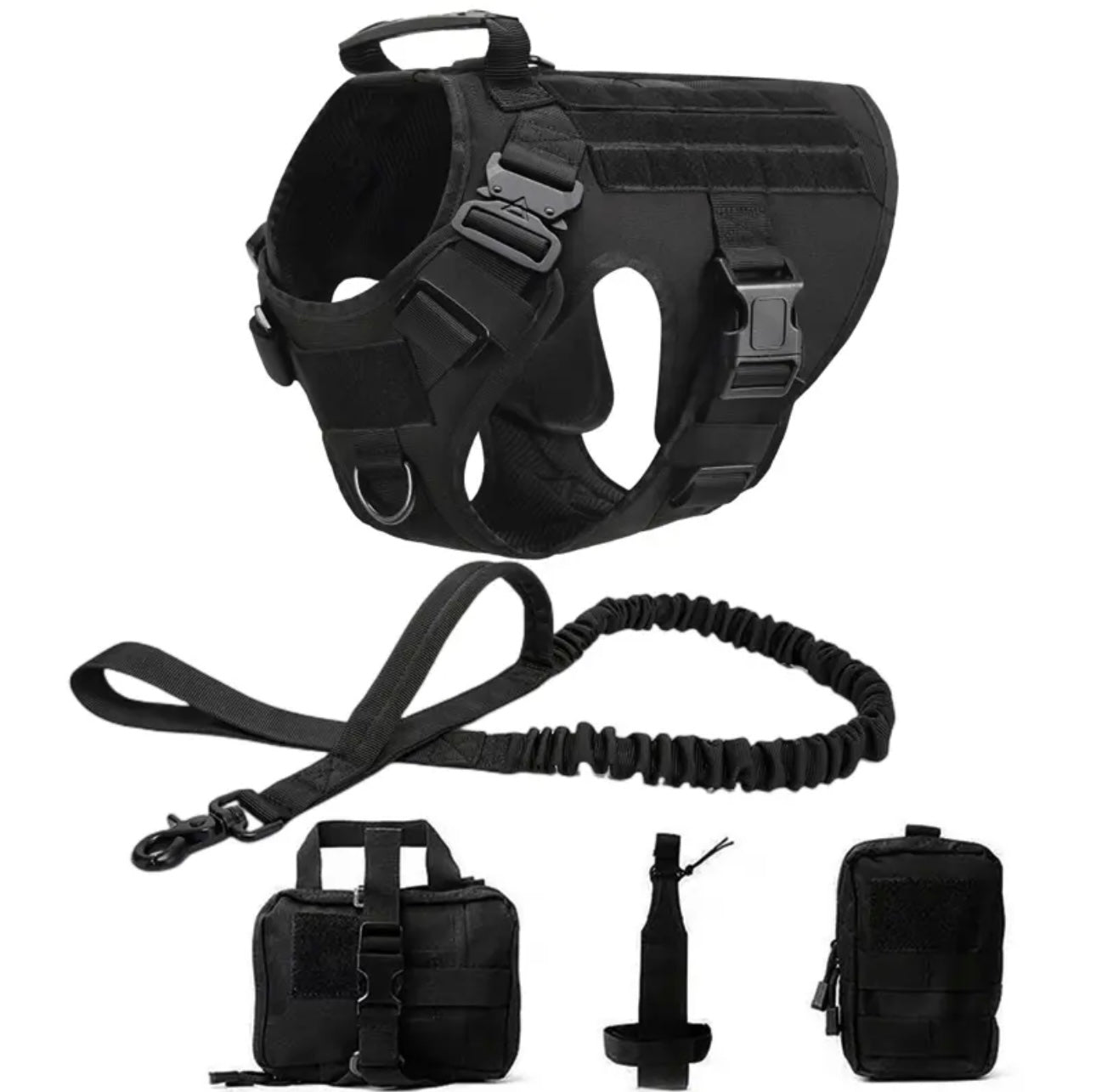 Tactical Military Vest Pet Training Dog Harness and Leash Set For All Breeds Dogs