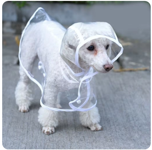 Pet Dog Puppy Transparent Rainwear Raincoat Pet Hooded Waterproof Jacket Clothes Soft Pvc Raincoat Suitable For Dogs Rain