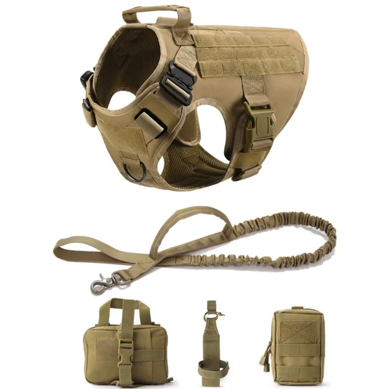 Tactical Military Vest Pet Training Dog Harness and Leash Set For All Breeds Dogs