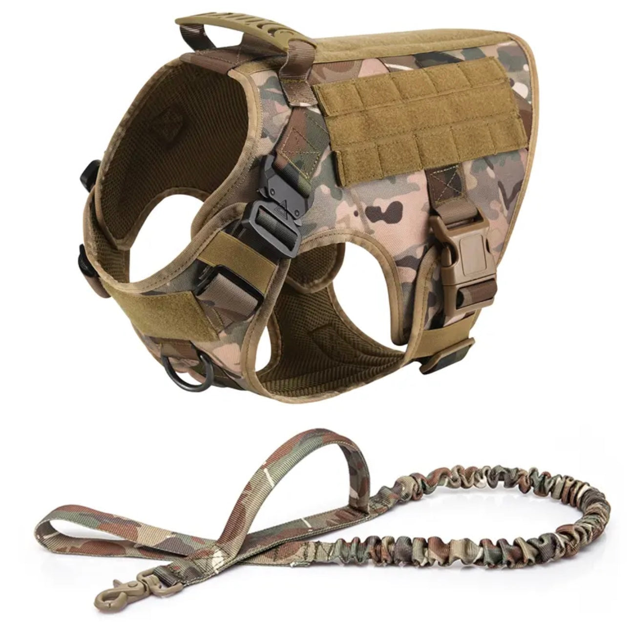 Tactical Military Vest Pet Training Dog Harness and Leash Set For All Breeds Dogs