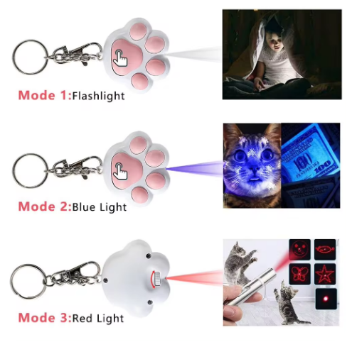 Pet Cats Infrared Teaser Toys Key Chain Lighting Rechargeable Various Patterns&nbsp; Training Toy USB Charge