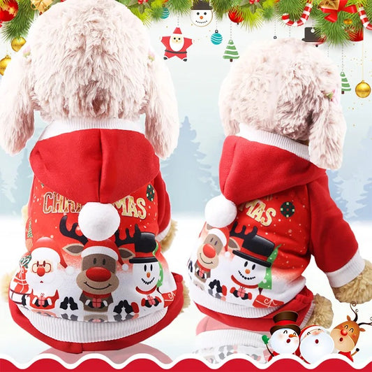 Christmas Clothes for &nbsp;Dogs Elk Santa Claus Dog Coat With Hoodies&nbsp;