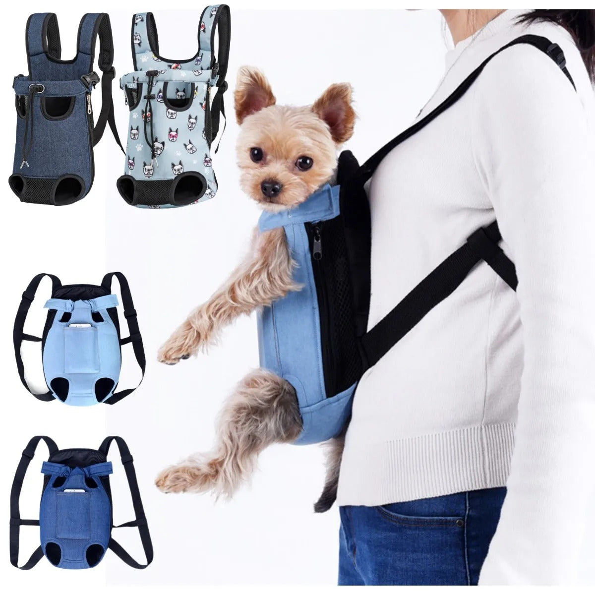 Pet Dog Backpack Mesh Carriers Bag Outdoor Travel Backpack Breathable Portable Carrier for Cats Small Dogs Puppy Carrying Bags