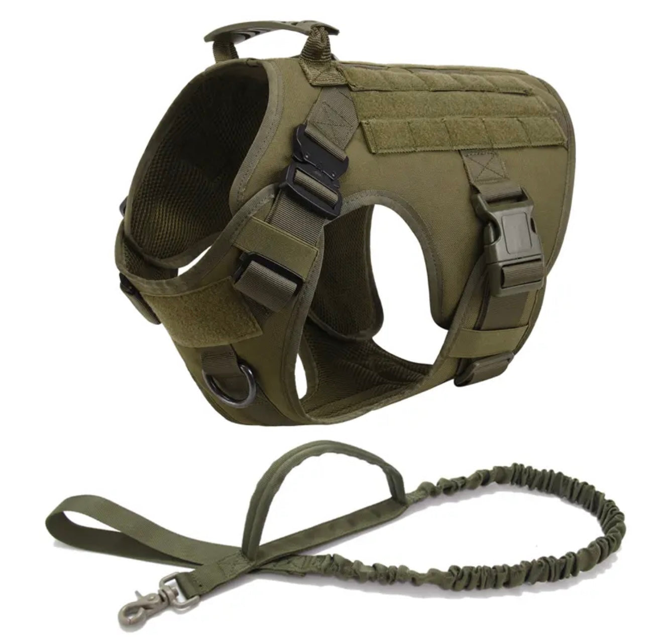 Tactical Military Vest Pet Training Dog Harness and Leash Set For All Breeds Dogs