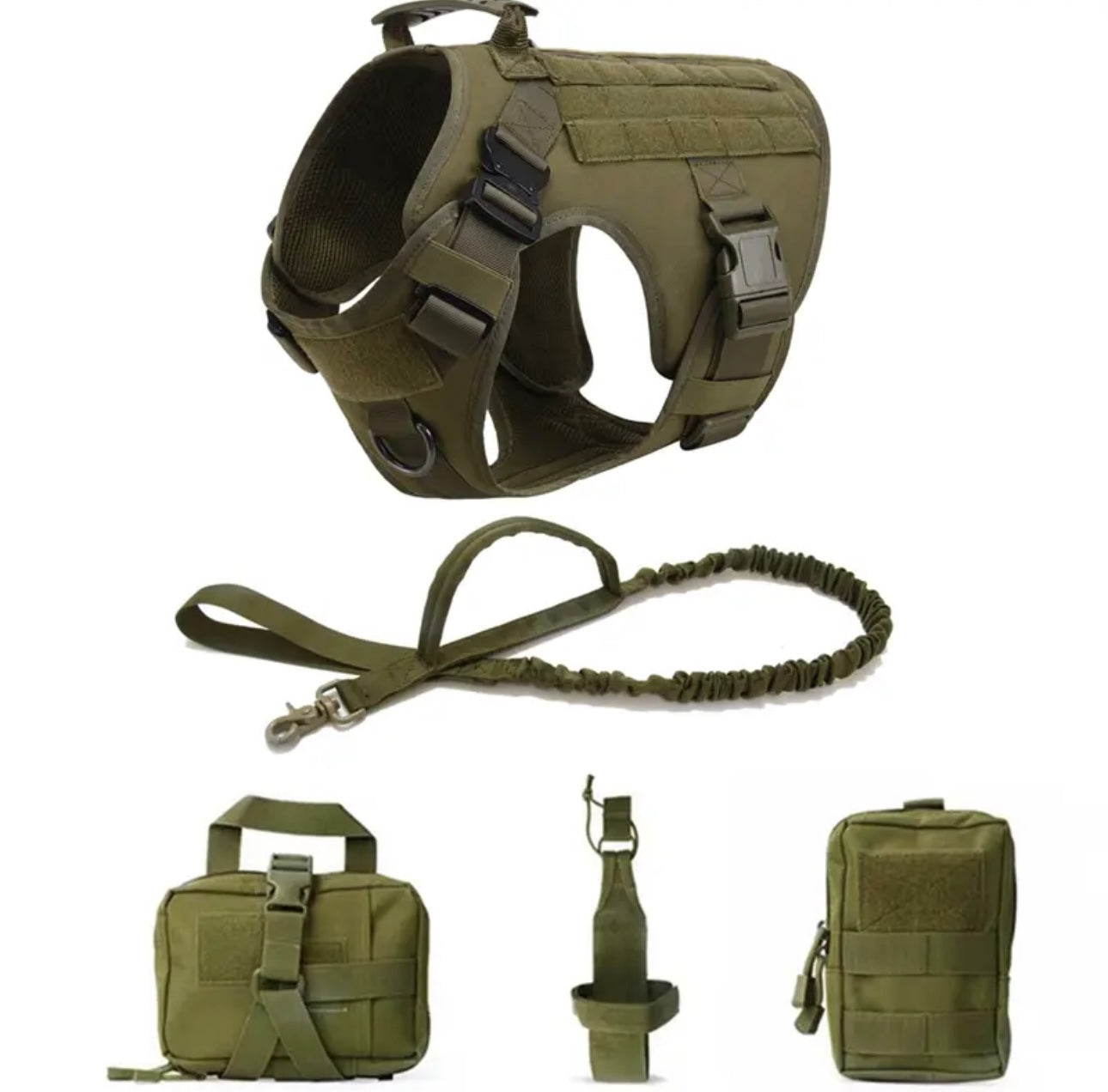 Tactical Military Vest Pet Training Dog Harness and Leash Set For All Breeds Dogs