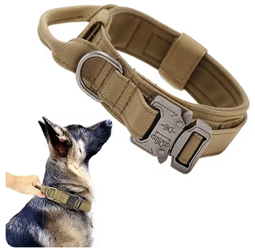 Military Style Adjustable Collar Leash Set for Medium Large Dog Collar Durable Tactical Leash Set Adjustable Military Pet Collar Leash Medium Large Dog German Shepherd Training AccessoriesDog