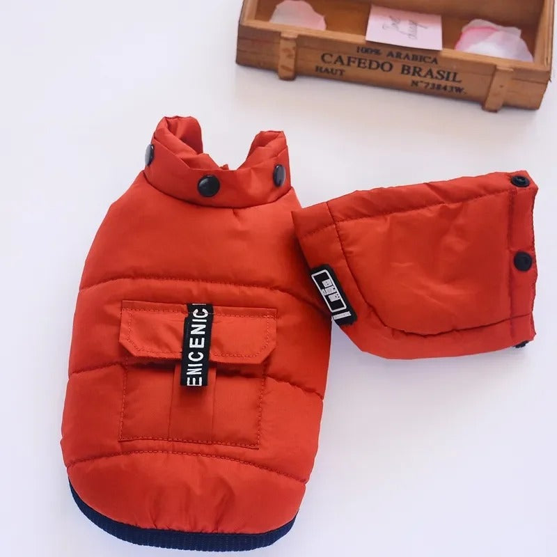 Waterproof  Dog Vest With Harness Warm Jacket for Winter