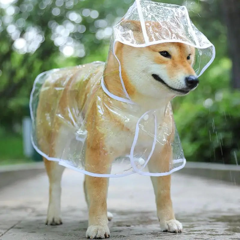 Pet Dog Puppy Transparent Rainwear Raincoat Pet Hooded Waterproof Jacket Clothes Soft Pvc Raincoat Suitable For Dogs Rain