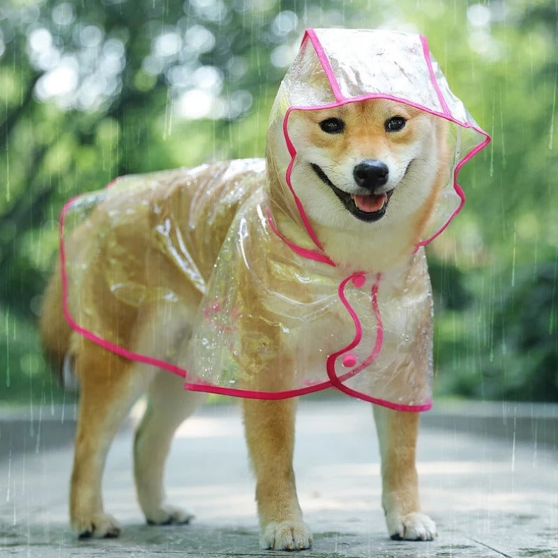 Pet Dog Puppy Transparent Rainwear Raincoat Pet Hooded Waterproof Jacket Clothes Soft Pvc Raincoat Suitable For Dogs Rain