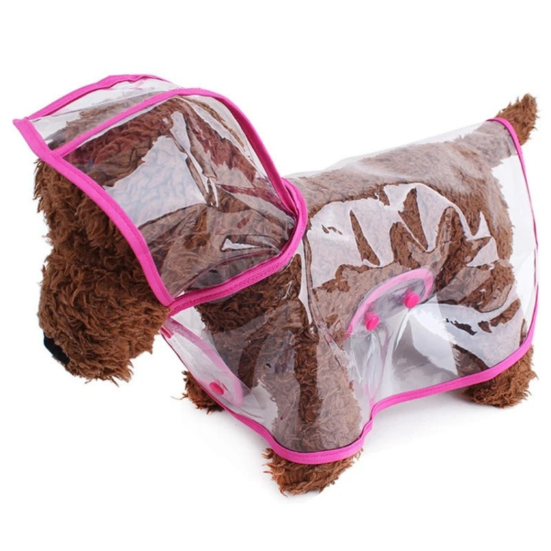 Pet Dog Puppy Transparent Rainwear Raincoat Pet Hooded Waterproof Jacket Clothes Soft Pvc Raincoat Suitable For Dogs Rain