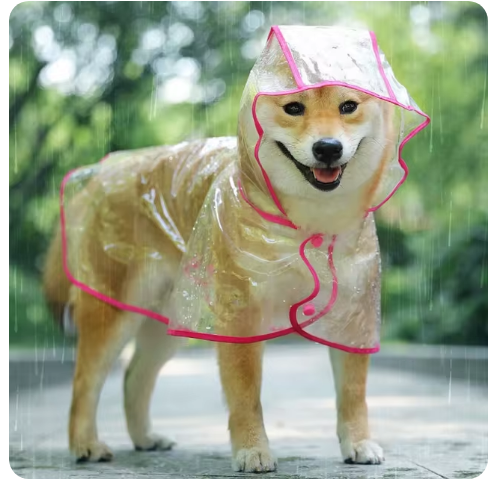 Pet Dog Puppy Transparent Rainwear Raincoat Pet Hooded Waterproof Jacket Clothes Soft Pvc Raincoat Suitable For Dogs Rain