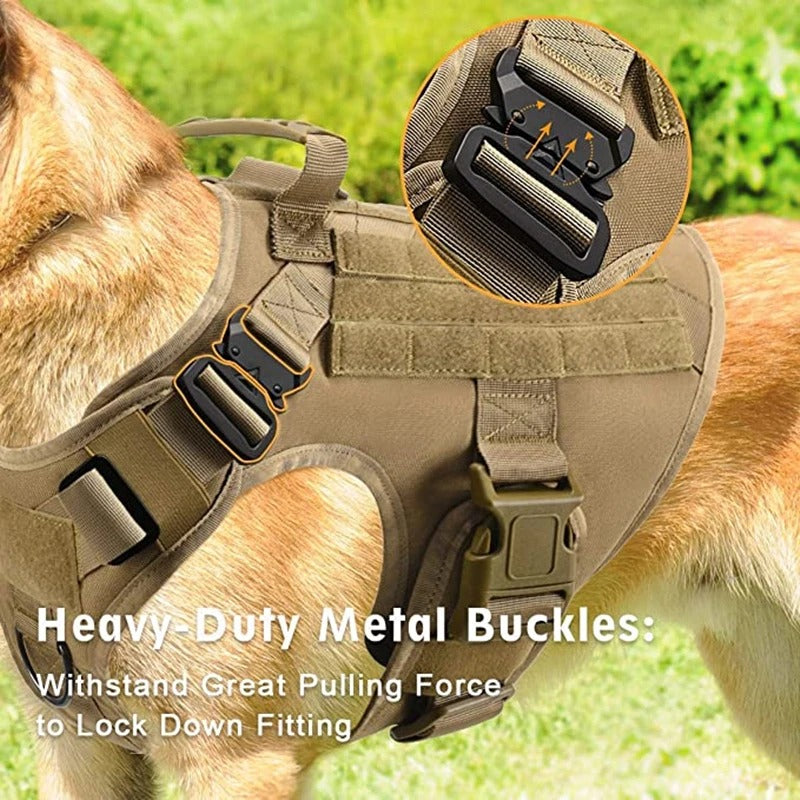 Tactical Military Vest Pet Training Dog Harness and Leash Set For All Breeds Dogs