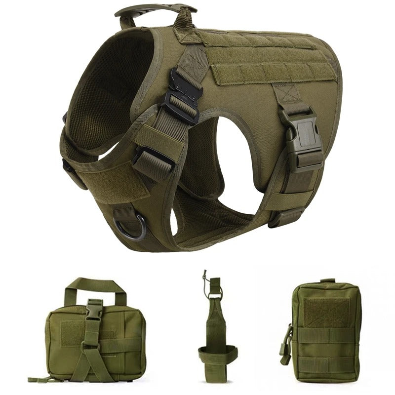 Tactical Military Vest Pet Training Dog Harness and Leash Set For All Breeds Dogs