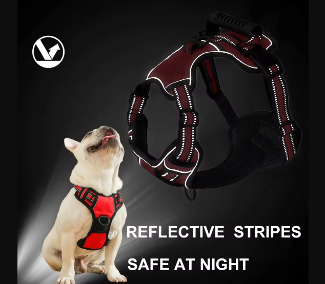 Pet Dog Harness Reflective Adjustable Breathable Vest Chest Strap for Small Medium Big Dog Collar